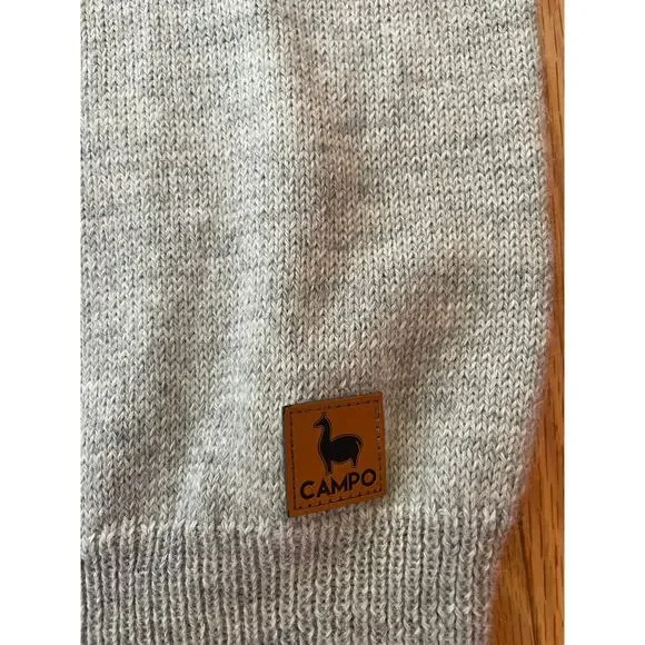 Wisconsin Crew Neck Alpaca Blend Sweater - Light Gray, Size L, Made in Peru - Picture 5 of 5